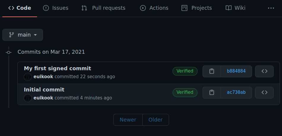 Github GPG Signed Commit